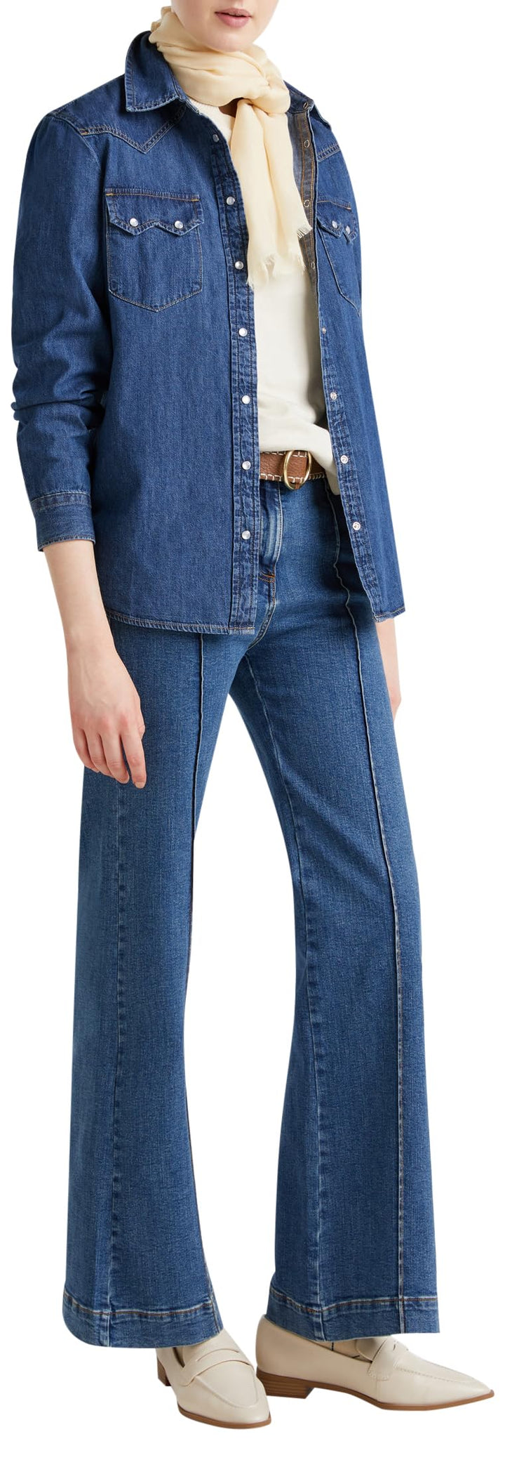 United Colors of Benetton Hemd 5RZKDQ06T, Blau, M Damen, blau, Medium