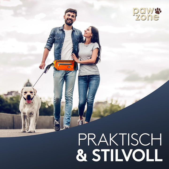 PAWZONE Futterbeutel Hunde - Leckerlibeutel für Hunde - Bauchtasche für Hunde Zubehör - Leckerlitasc