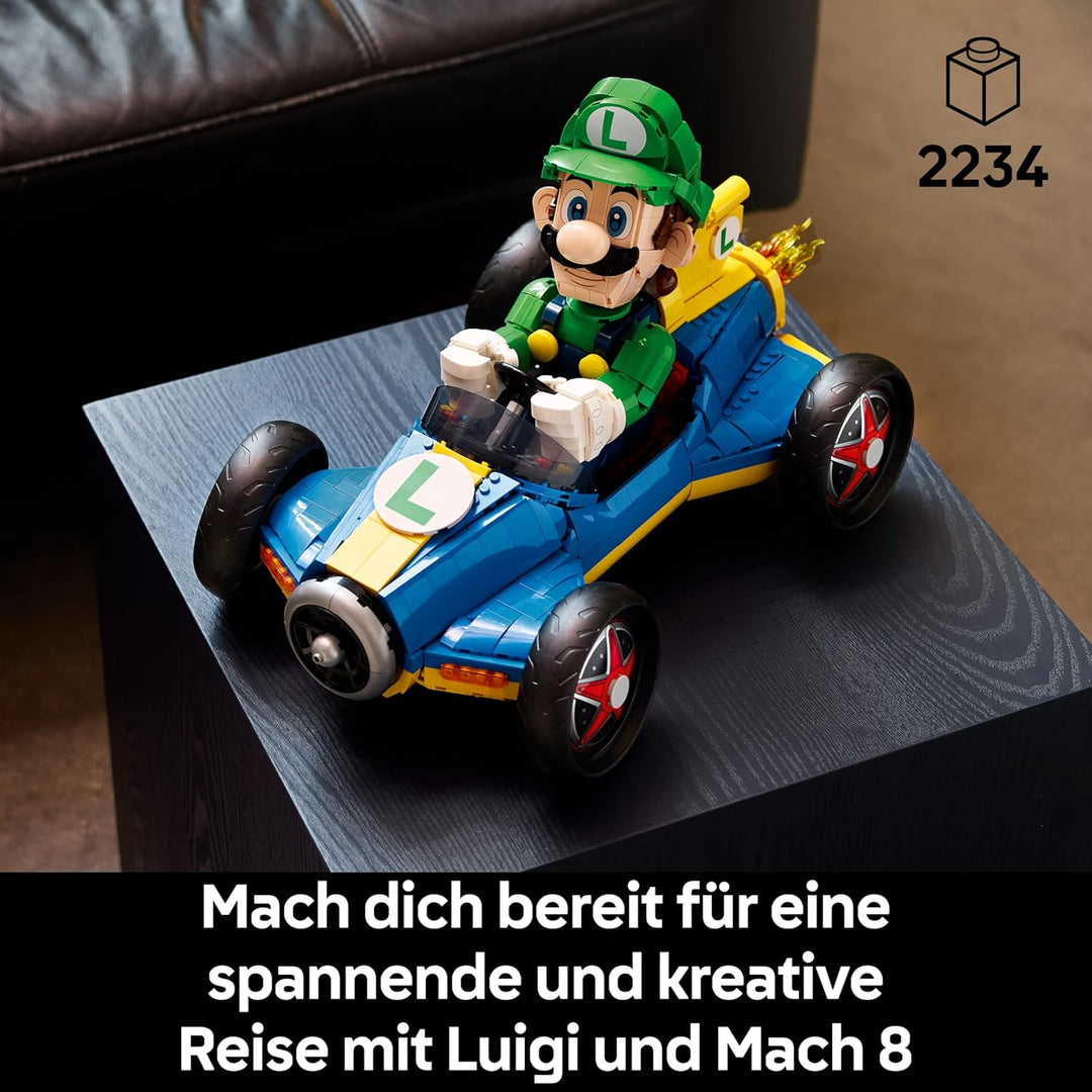 LEGO Super Mario: Mario Kart: Luigi & Turboflitzer - Nintendo Figur und Auto Modellbau für Erwachsen