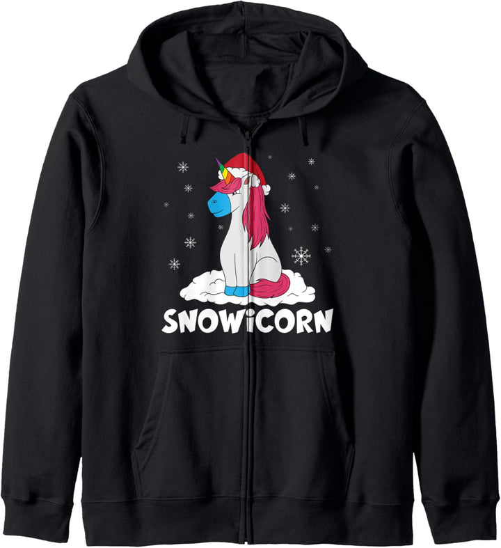 Einhorn Schneemann Snownicorn Xmas Weihnachtsgeschenke Kapuzenjacke