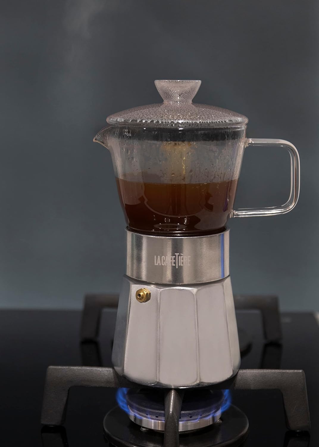 La Cafetière Verona Glas-Espressokocher, Chrom, 6 Tassen, Geschenkverpackung Chrome, Chrome