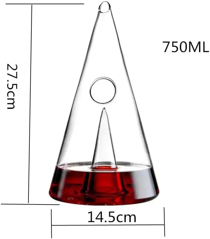 Handgefertigter Luxus Wein Dekanter PYRAMIDE (650ml) - klar, 650ML