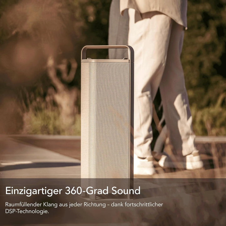 Escape P9 Outdoor Bluetooth Lautsprecher (IPX4 wetterfest, 100 Watt, 16h Akkulaufzeit, kabellos, tra