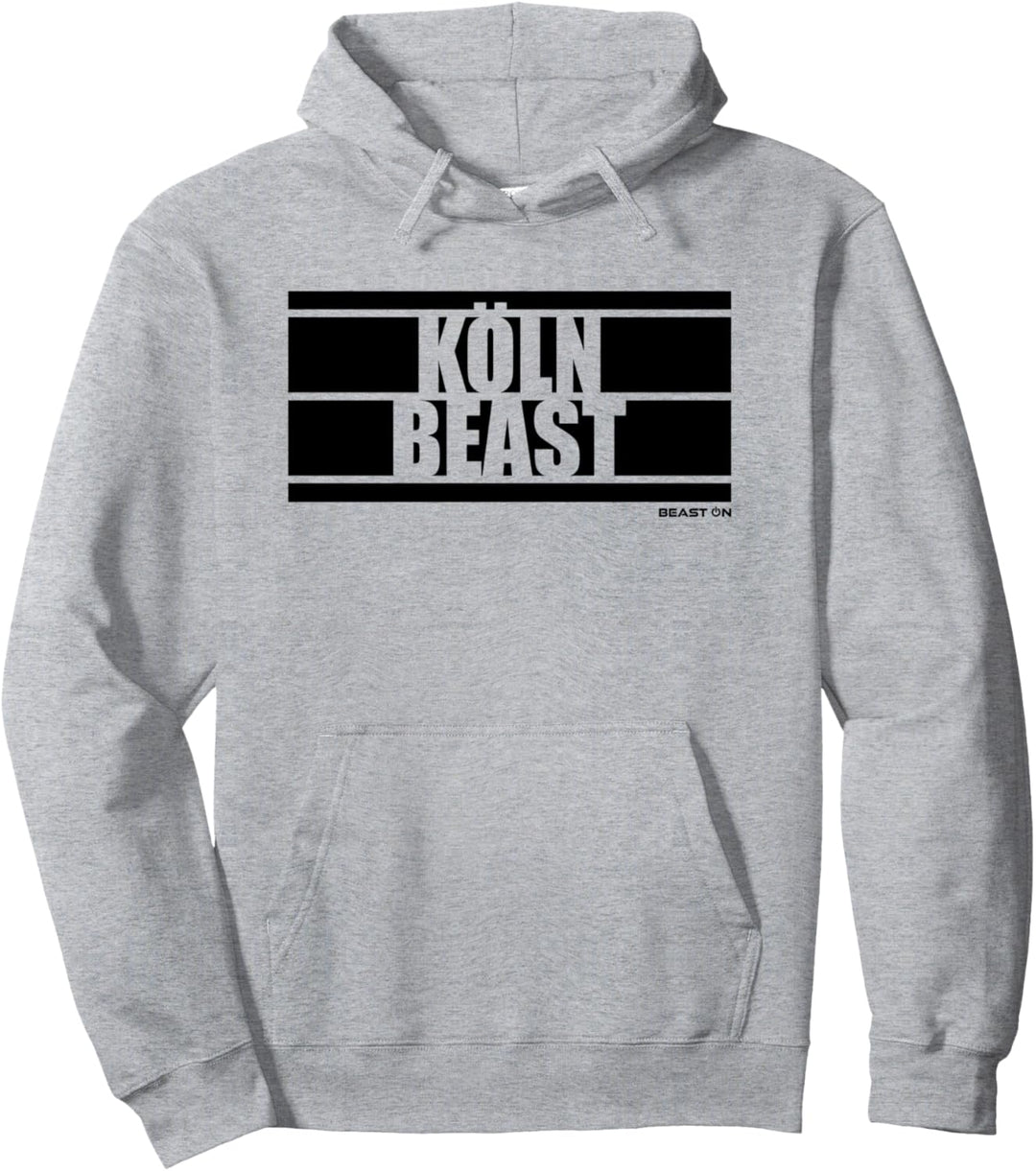 Köln Beast Fitness Training Gym Motivation Sprüche weisses Pullover Hoodie