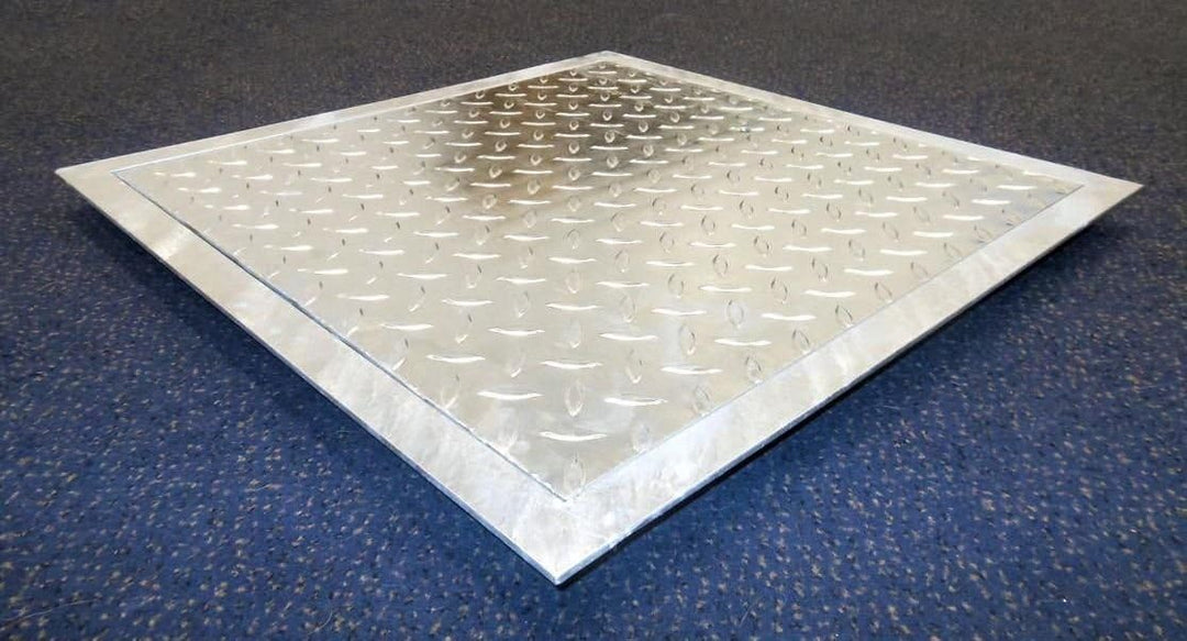 Schachtdeckel Vollverzinkt mit Rahmen / 80 x 100 cm / Abdeckkappe Kanalschacht Kanalabdeckung Kanald