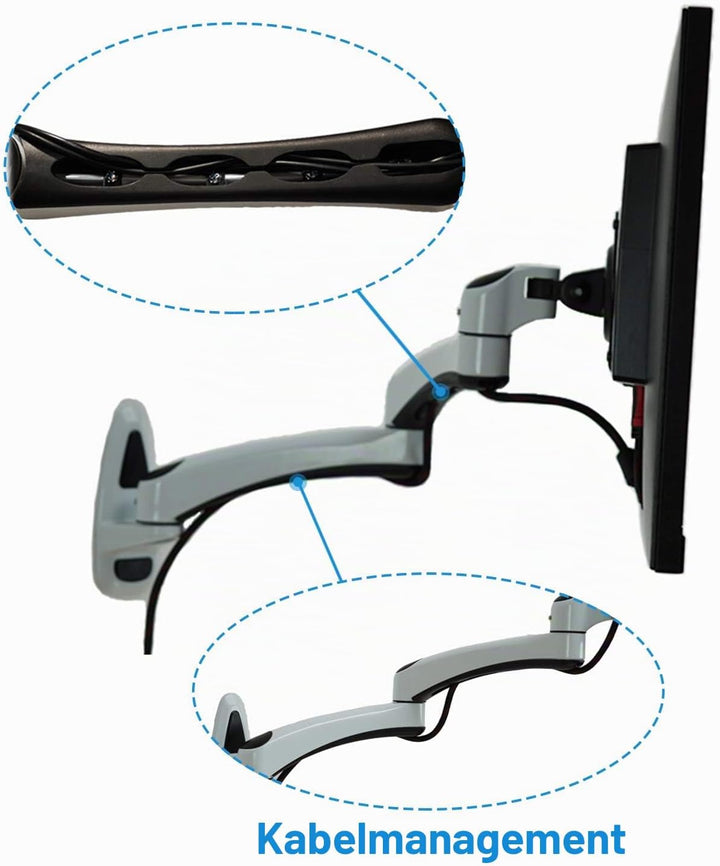 HFTEK® – Monitor TV Wand Halter Wandhalterung für Bildschirme von 15 bis 27 Zoll mit VESA 75/100 (HF