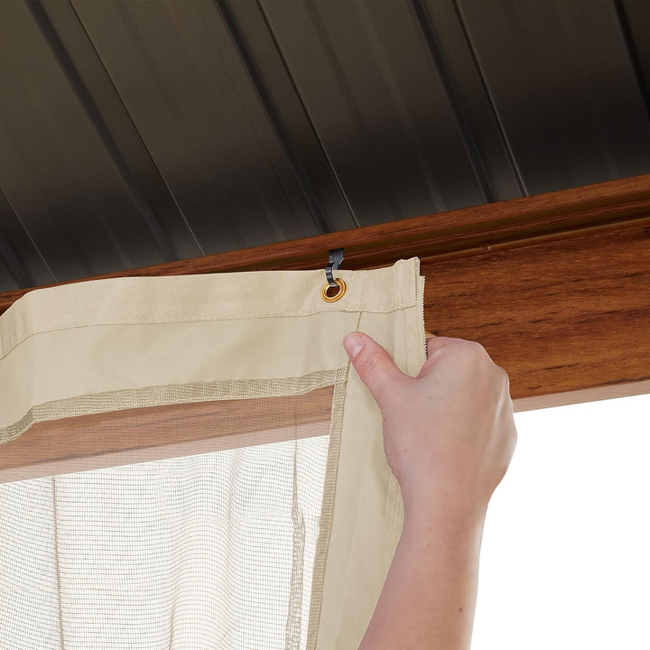 Moskitonetz für Gartenpavillon Forest Superior 3x3 m - Polyester - Insektengitter inkl. Haken, mit R