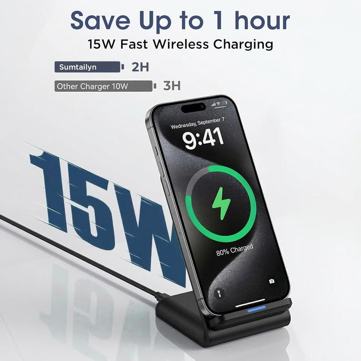 15W Kabelloses Handy Ladegerät für Google Pixel 10 Induktive Ladestation | Wireless Charger Stand fü