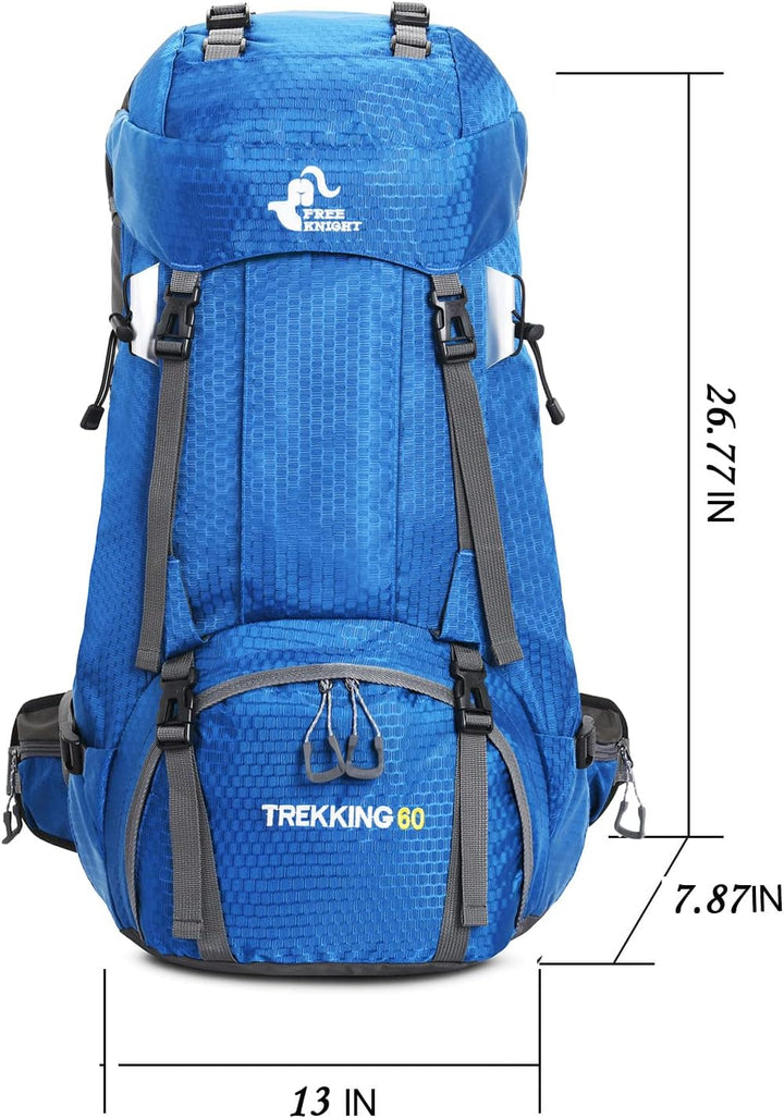 Bseash 60L Wasserdichter leichter Wanderrucksack mit Regenschutz, Outdoor Sport Tagesrucksack Multif