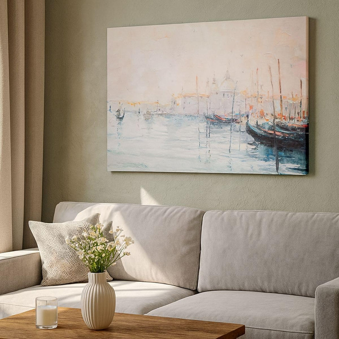 Bilder auf Leinwand 100x70cm Leinwandbild mit Rahmen Venedig Basilika Gross Wanddeko Bild Schlafzimm