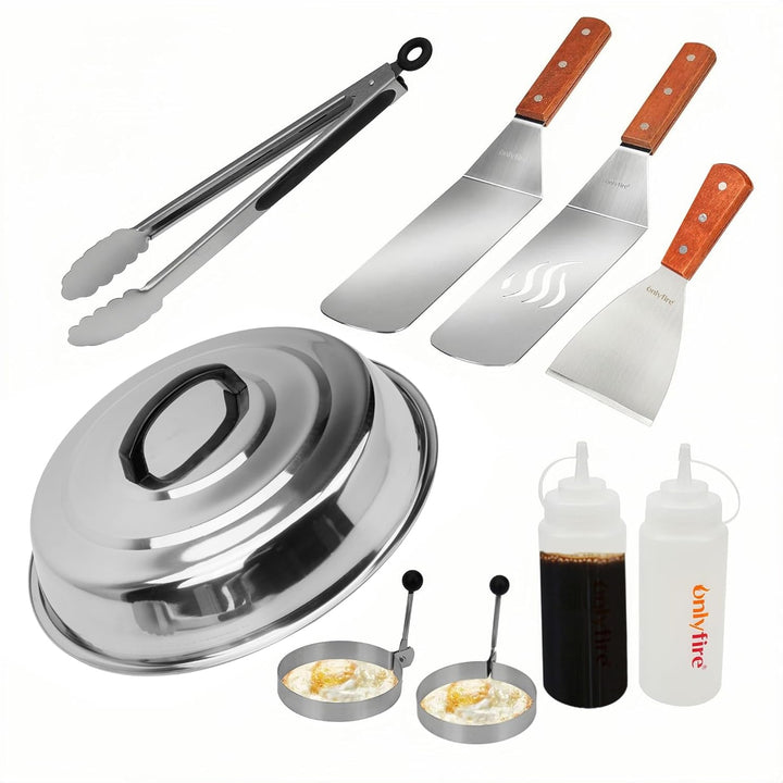 Onlyfire FPA-5117 Professionelles BBQ Grillspachtel Set Grillwender Ideal für Plancha Kochplatte, mi