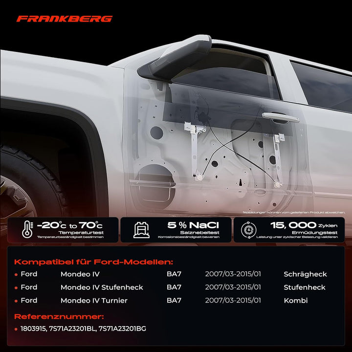 Frankberg Fensterheber Vorne Links Kompatibel mit Mondeo IV/Mondeo IV Stufenheck/Mondeo IV Turnier B