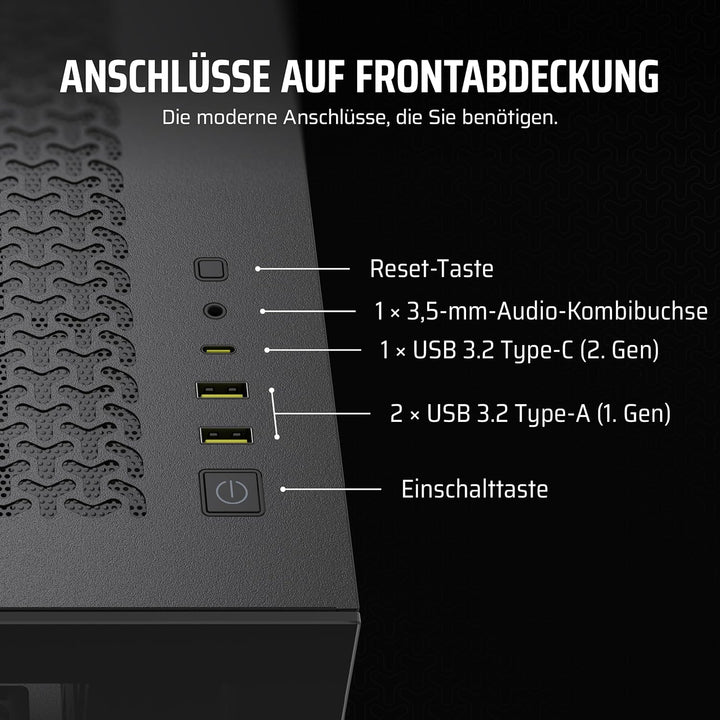 CORSAIR 3500X Mid-Tower ATX PC-Gehäuse - Gehärtetes Panorama-Glas - Umgekehrte Verbindung Motherboar