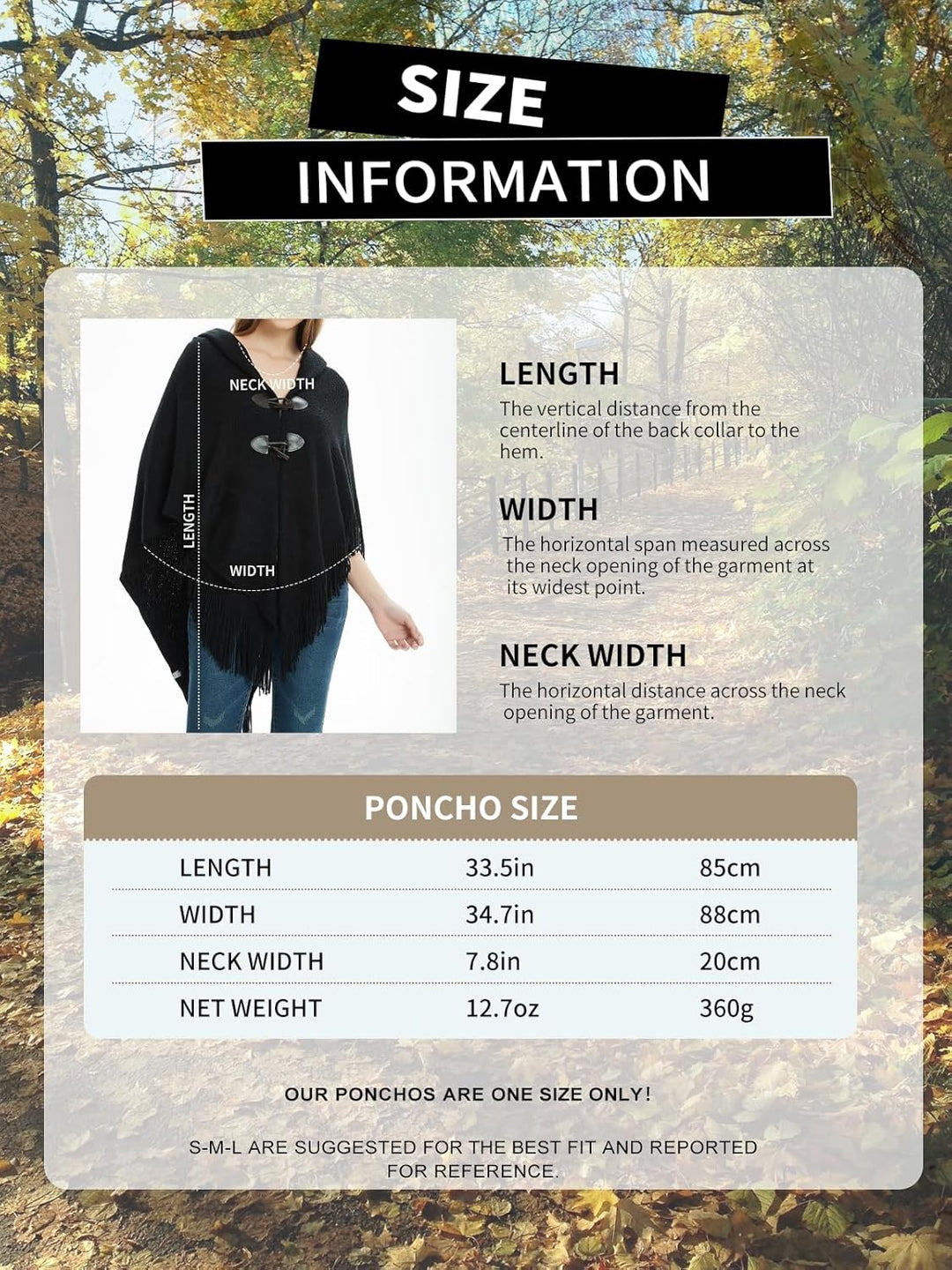 Ferand Damen Poncho Locker sitzender Cape Schal mit offener Vorderseite für Herbst und Winter Marine
