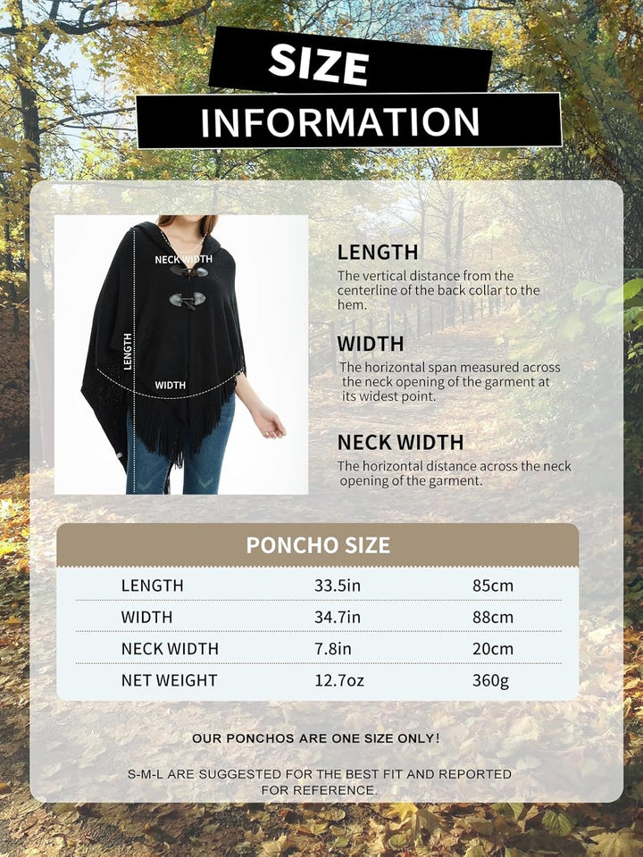 Ferand Damen Poncho Locker sitzender Cape Schal mit offener Vorderseite für Herbst und Winter Marine