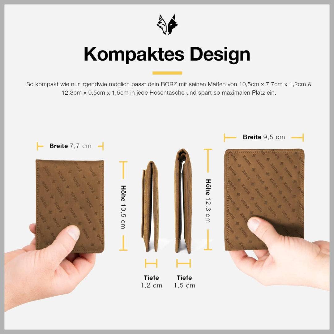 Maximus Limited (2 in 1) Wallet Leder Geldbörse Herren mit Münzfach I Kreditkartenetui bis zu 15 Kar