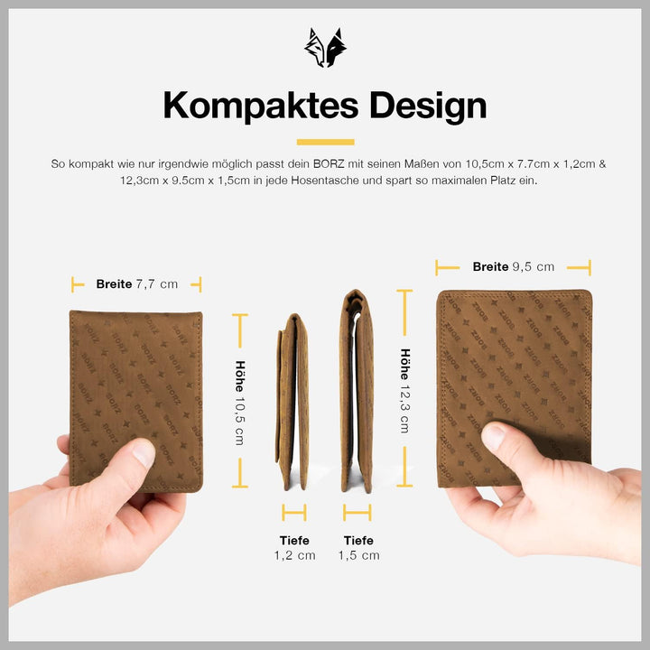 Maximus Limited (2 in 1) Wallet Leder Geldbörse Herren mit Münzfach I Kreditkartenetui bis zu 15 Kar