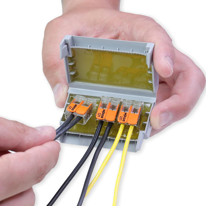 WAGO Gelbox 207-1433, max. 6 mm²-Klemmen, 2 Stück, Abg für Aderleitung mit Gel, wasserdicht, feuchti