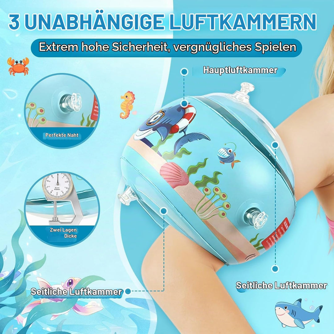 Schwimmflügel für Kinder Baby, Schwimmflügel Baby 3-6 Jahre geeignet für Kinder von 1 bis 6 Jahren m