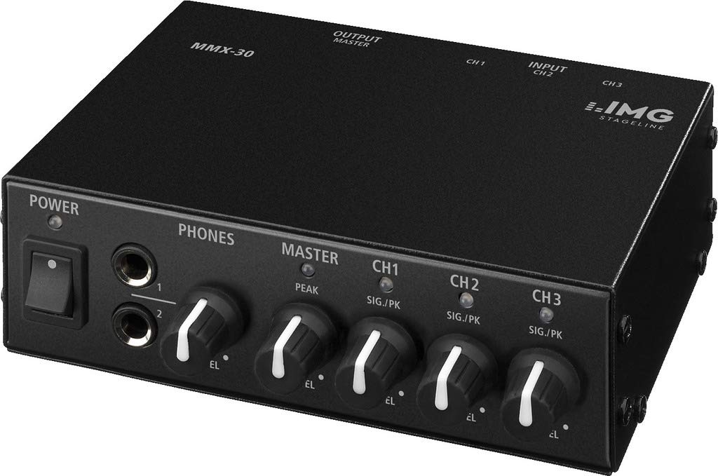 IMG 252540 Stageline MMX-30 Audio-Mixer in Schwarz, kompakter 3-Kanal Stereo Line-Mischer mit gemein
