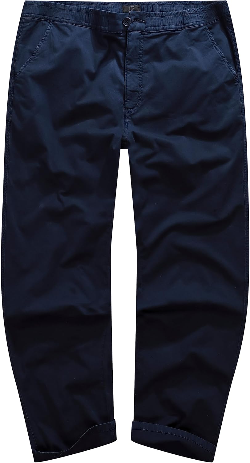 JP 1880 Herren Chino Flexnamic, Schlupfbund, Praktische Taschen, Regular Fit Hose 4XL Grosse Grössen