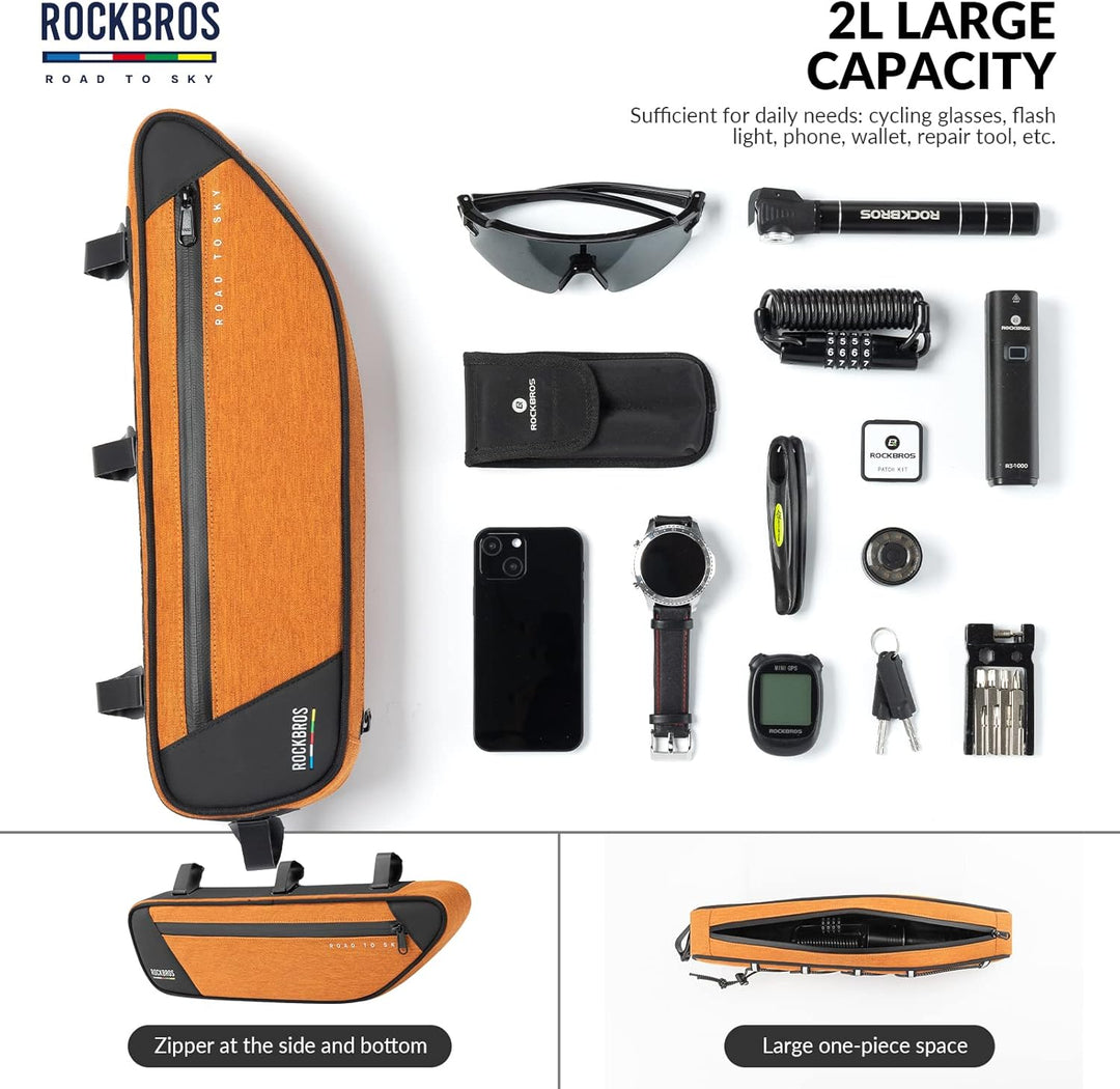 ROCKBROS Road-to-Sky Fahrrad Rahmentasche Reflektierende Wasserabweisende Fahrradtasche für Rahmen 2