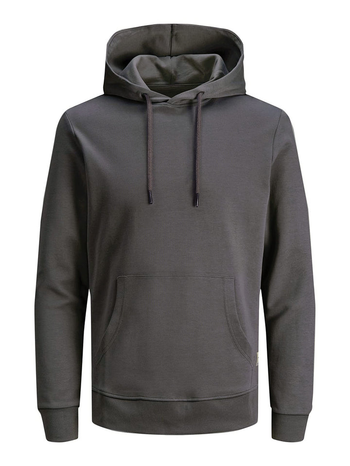 JACK & JONES Male Kapuzenpullover Einfarbig Kapuzenpullover S Asphalt, S Asphalt