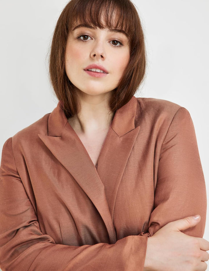 Samoon Damen Blazer 42 Grosse Grössen Rustic Oak, 42 Grosse Grössen Rustic Oak