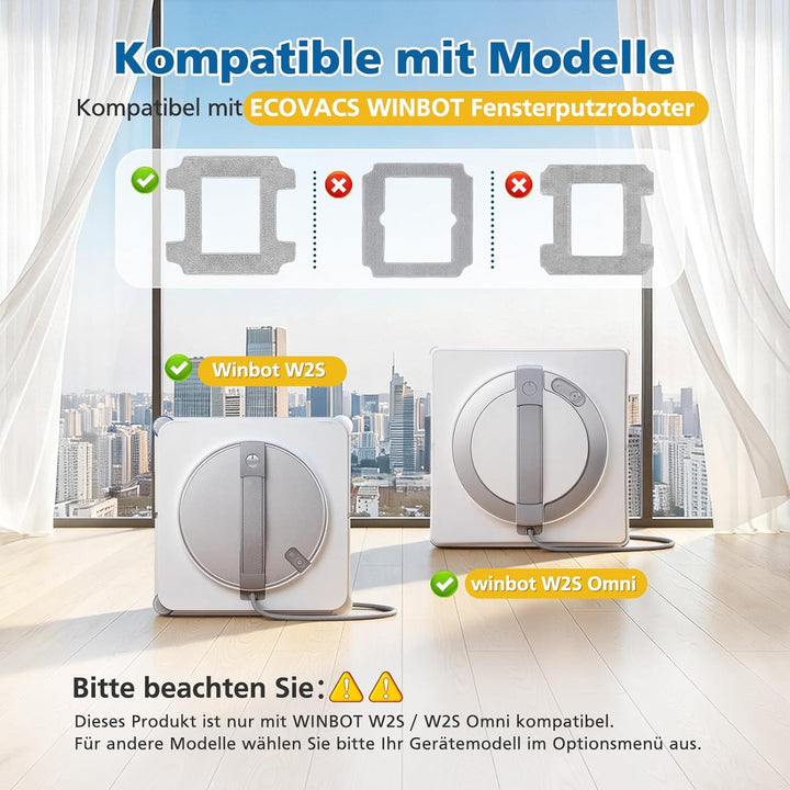 12 Stück Reinigungspad für Ecovacs Winbot W2S / W2S Omni Fensterputzroboter, Reinigungstuch für Ecov