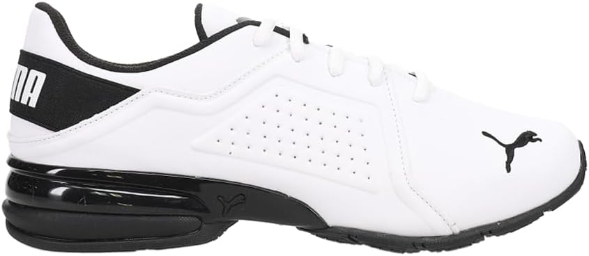 PUMA Herren Viz Runner Sneaker 44 EU Weiss Schwarz, 44 EU Weiss Schwarz