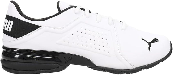 PUMA Herren Viz Runner Sneaker 44 EU Weiss Schwarz, 44 EU Weiss Schwarz