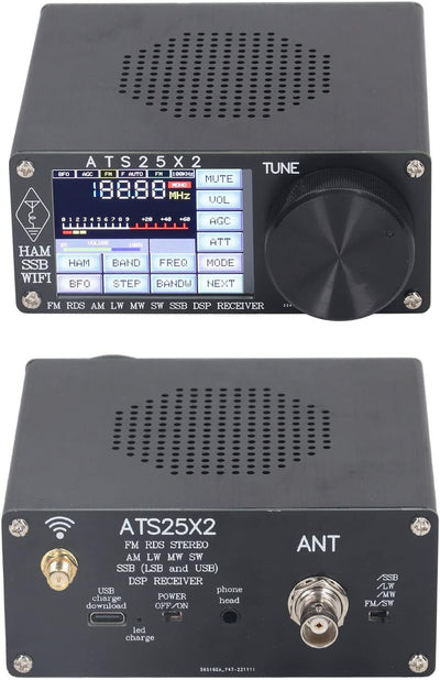 ATS25X2 Vollband Funkempfänger, DSP Empfänger FM LW MW SW SSB Kurzwellenempfänger mit 2,4 Zoll Farb