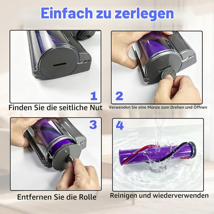 Bürste für Dyson V7 V8 V10 V11 V15 DirektantriebsbüRste Der Bürstenkopf Des Staubsaugers VerfüGt üBe