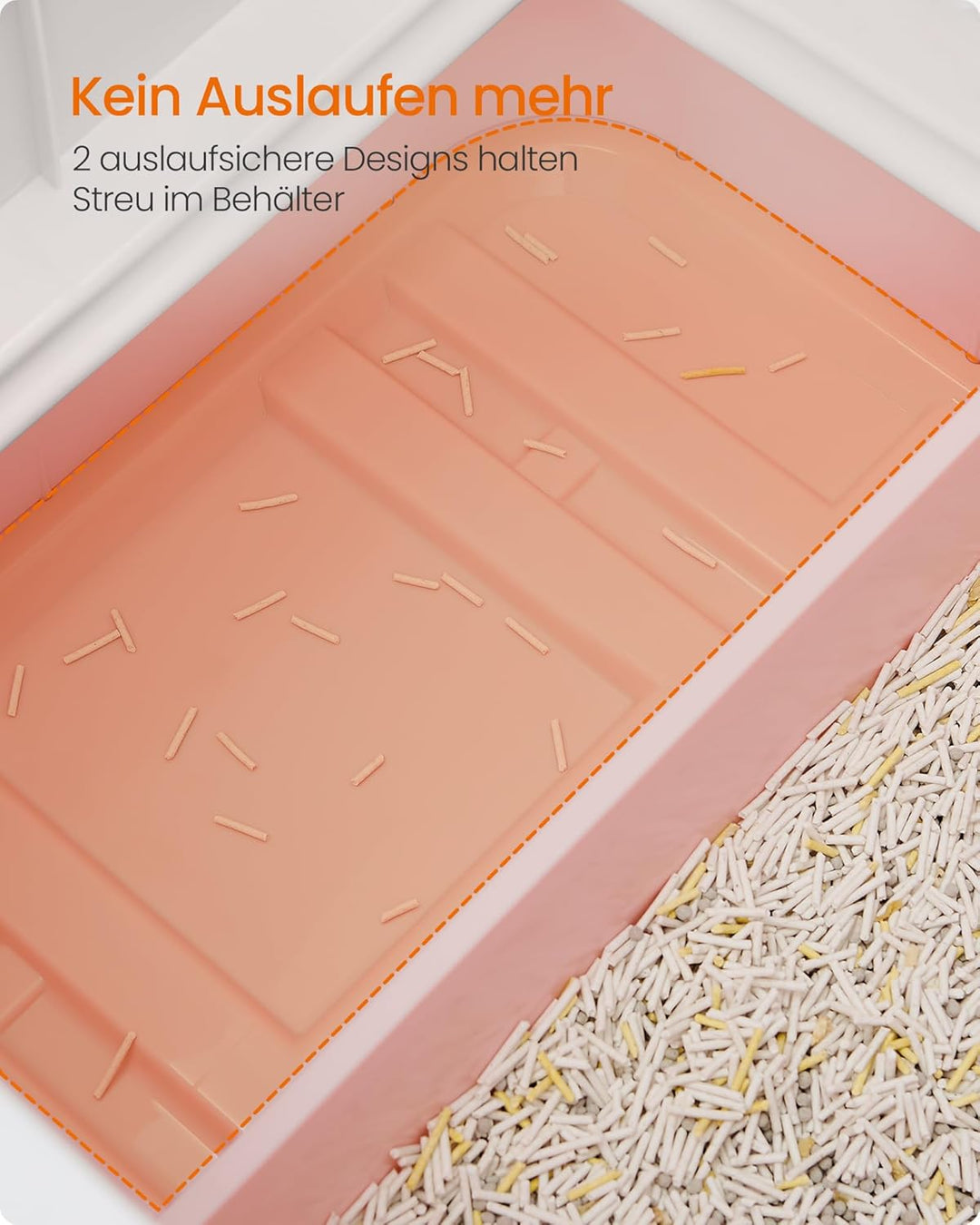 Feandrea Katzenklo 2er Set, Katzentoilette, mit Deckel, ausziehbares Tablett, Schaufel, Bürste, für