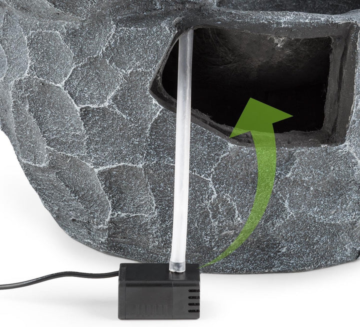 blumfeldt Murach Gartenbrunnen Kaskadenbrunnen Zimmerbrunnen (Akkubetrieb, 2 Watt Solarpanel, 3 LEDs