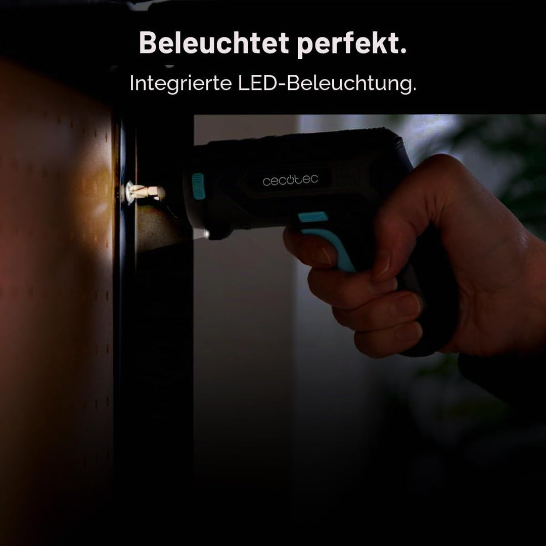 Cecotec Elektrischer Schraubendreher PowerGyro 3500 X-treme Set. Leistungsstark 6Nm, 4V 1500mAh Akku