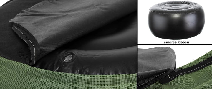 Brandsseller Outdoor Sitzhocker aufblasbar – Pouf Ø 55 x 25 cm – wasserabweisender Sitzsack für Gart