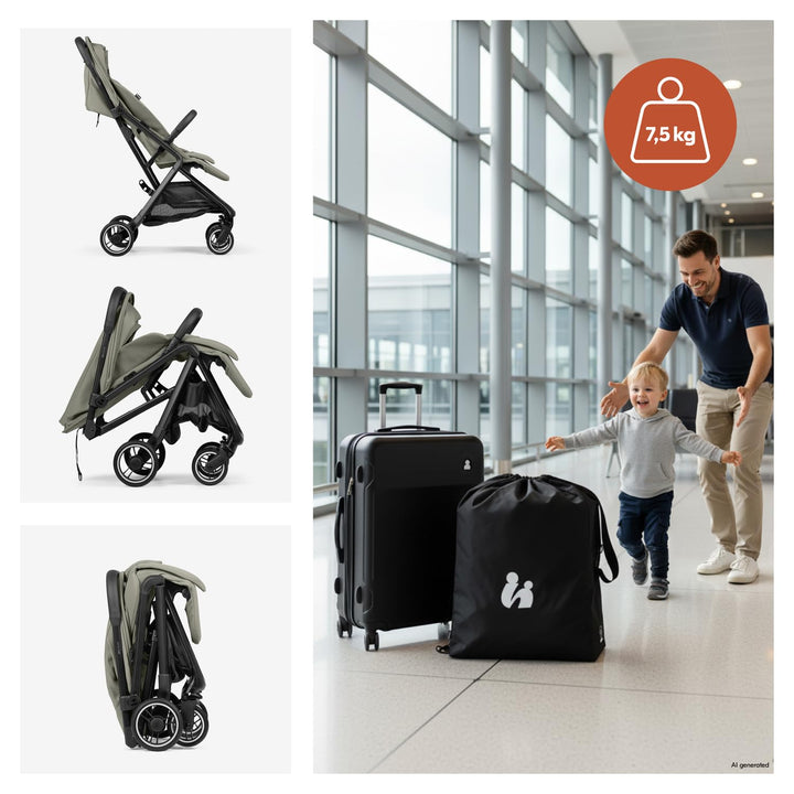 hauck Fly N Care - Ultrakompakter und Leichter Reisebuggy Einhändig Faltbar, mit Liegeposition ab Ge