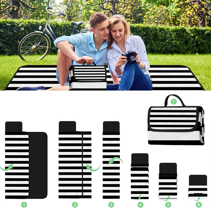 Picknickdecke Wasserdicht, 200 x 200 cm Isoliert Stranddecke Sandfrei mit Tragegriff, Ultraleicht Tr