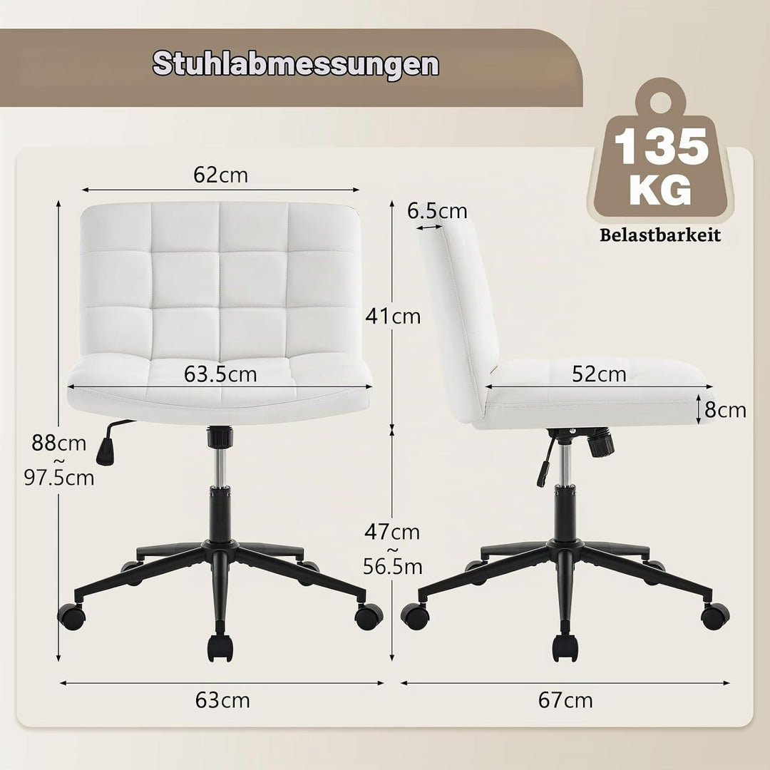 Hellove Bürostuhl Schreibtischstuhl mit breiter Sitzfläche, Ergonomischer Schneidersitz Stuhl ohne A
