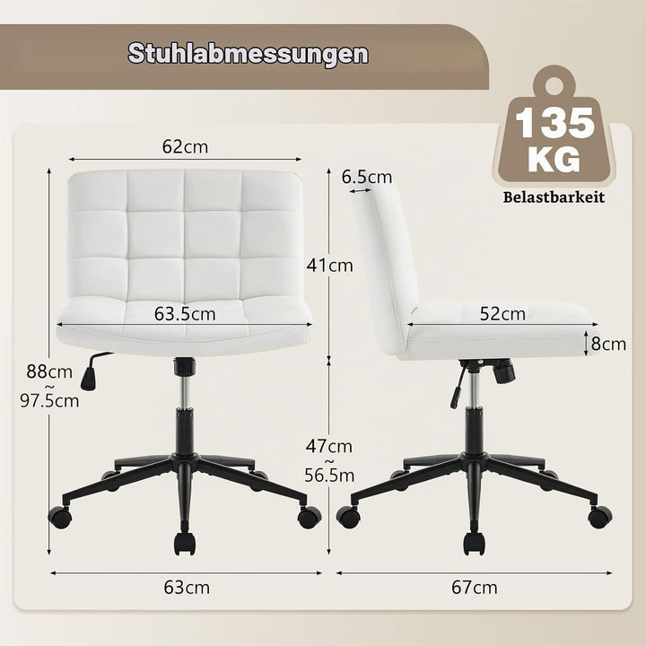 Hellove Bürostuhl Schreibtischstuhl mit breiter Sitzfläche, Ergonomischer Schneidersitz Stuhl ohne A