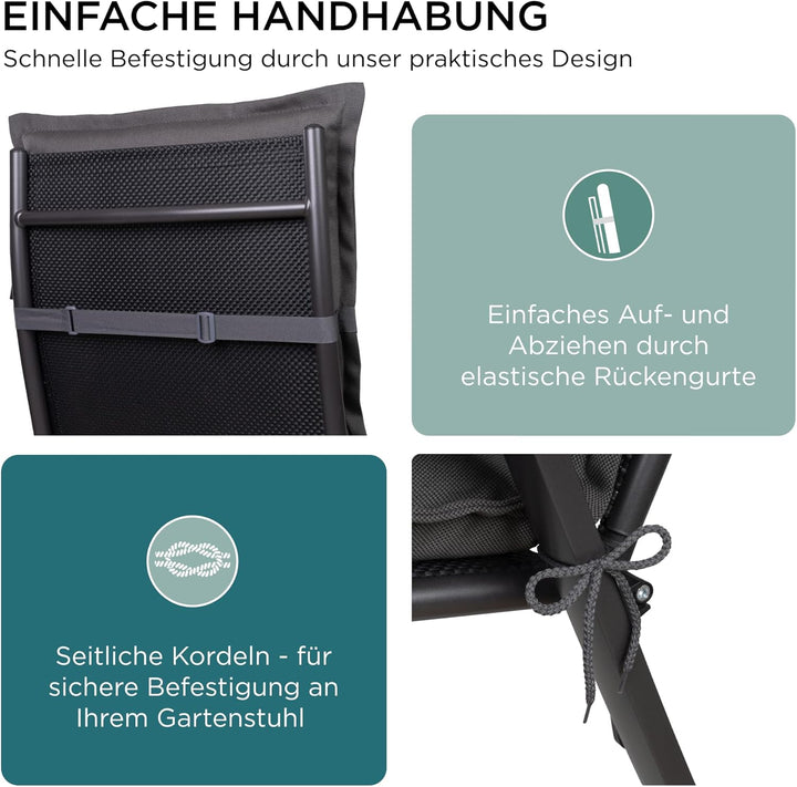 gardisun Gartenstuhlauflagen Hochlehner I Extra Dicke Sitzauflagen I Made in EU I Ideale Polsteraufl