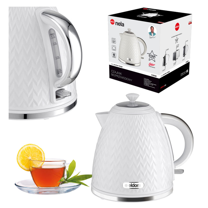 eldom C265B Wasserkocher | 1,7 Liter | Teekocher 2000W Leistung | Klassisches Retro Design Teekessel