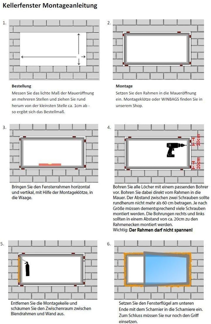 Kellerfenster - Kunststoff - Fenster - innen weiss, aussen anthrazit - BxH: 100 x 50 cm - 1000 x 500