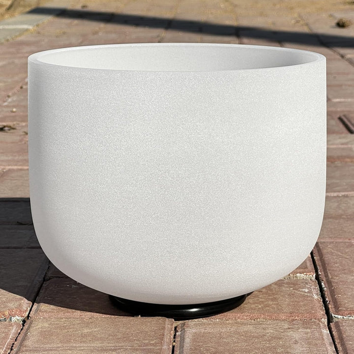 Kristall Klangschale 432hz F Note Herzchakra Frosted Quartz Crystal Singing Bowl 10 Zoll 10 inch 432