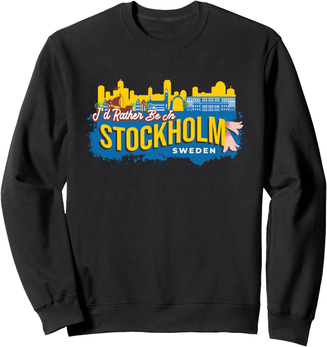 Ich wäre lieber in Stockholm Schweden Vintage Souvenir Sweatshirt