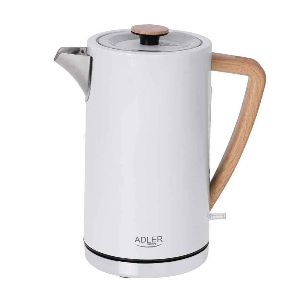 ADLER-Metallkessel 1,5 l, Sicherheitskontrollsystem, 2200 W Leistung, weiss