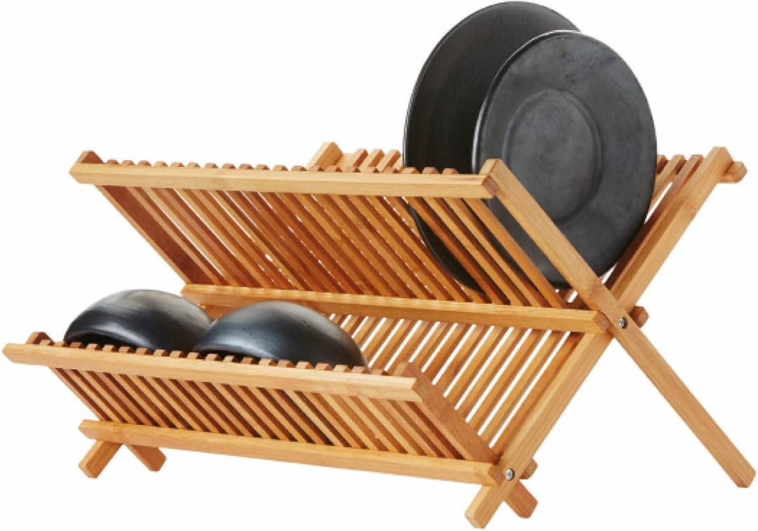 Point-Virgule Küche Abtropfgestell Geschirr Bambus Abtropständer für Teller und Besteck, Biologisch,