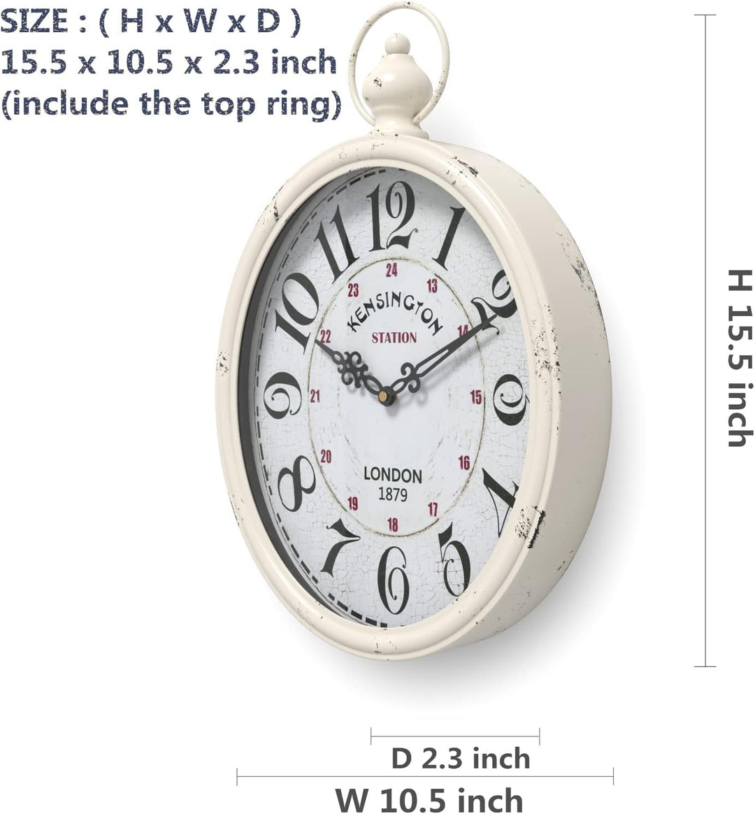 Menterry Rechteck Retro-Wanduhr, altmodisches antikes Design, rustikaler Vintage-Stil, batteriebetri