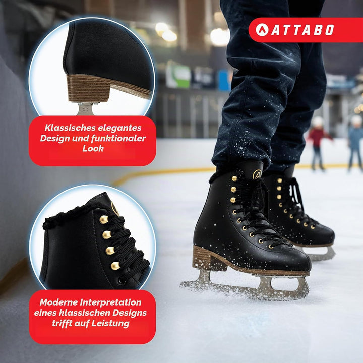 ATTABO Eiskunstlauf Schlittschuhe Kinder ISLA Rosa Grösse 31-36 EU Edelstahlkufe Ideal für Anfänger